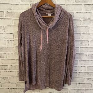 Women’s Morherhood Maternity pink/black long sleeved cowl neck sweater Small